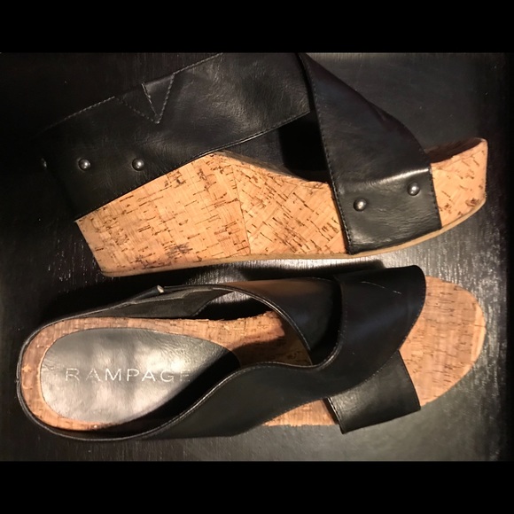 Reduced 🌸Rampage Wedges with Cork Heels are worn. - Picture 2 of 6